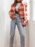 'Eilith' Cropped Plaid Jacket - Celes Fashion